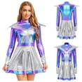 thumbnail image 7 of renvena Womens Alien Astronaut Cosplay Dress Long Sleeve Shiny Metallic Halloween Party Rave Silver L, 7 of 7