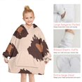 thumbnail image 6 of Beige and Brown Of Leopard Print Blanket Hoodies for Kids 6-13YR Oversize Wearable Blanket Hoodies for Boys Girls Teens, 6 of 7