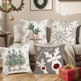 thumbnail image 1 of Juego de 4 fundas de almohada navideñas | Fundas decorativas para almohadas festivas | Fundas de 45 x 45 cm para cojines de sofá, ideales para la decoración del hogar, sala de estar, sofá y cama., 1 of 6