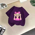 thumbnail image 2 of Hifoo Kid Girls T-Shirts Cute Print Graphic Round Neck Short Sleeve Tee Summer Casual T Shirt Tops Lovely Child Clothing, 2 of 4