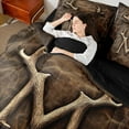 thumbnail image 4 of Castle Fairy Monogrammed Letter Initial M 7-Piece Twin Bedding Sets for Teens Women Men,Jungle Wildlife Deer Bedding Comforter Set,Animal Print Breathable Sheet Sets,Breathable Home Decor, 4 of 8