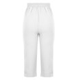 thumbnail image 4 of QUYUON Womens Cargo Capris with Pockets Fashion Solid Color Comfortable Casual Pocket Cotton And Linen Capris Women's Cargo Capris Female Capris Style Q802 , White Small, 4 of 8