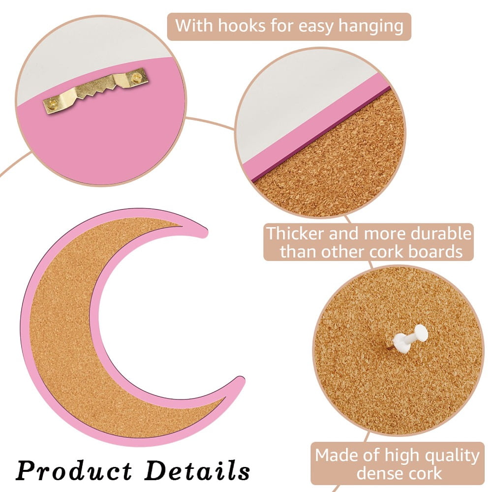 Cork Bulletin Board Saddle Brown Moon 250x265mm