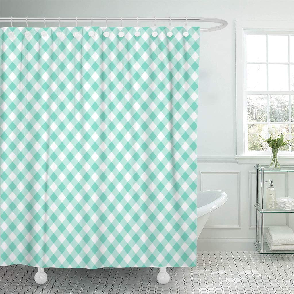 KSADK Green Mint Turquoise Gingham Pattern Birthday Bright Check