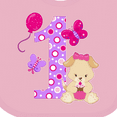 thumbnail image 4 of Inktastic First Birthday with Cute Puppy and Butterflies Boys or Girls Baby Bib, 4 of 4