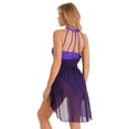 thumbnail image 2 of YiZYiF Womens Single Shoulder Strap Dance Leotard Dress Mesh Split Lyrical Dancewear, 2 of 7