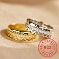 thumbnail image 3 of Mother's Day Gift Mom Rings Fancy Caved Letter Design Love Rings, 3 of 3
