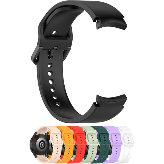 Compatible with Samsung Galaxy Watch 6/6 Classic/5/5 ProWatch 4/4 Classic Bands, 20mm Replacement Silicone Wrist Watch Band Strap, Soft And Durable for Men and Women(Black)