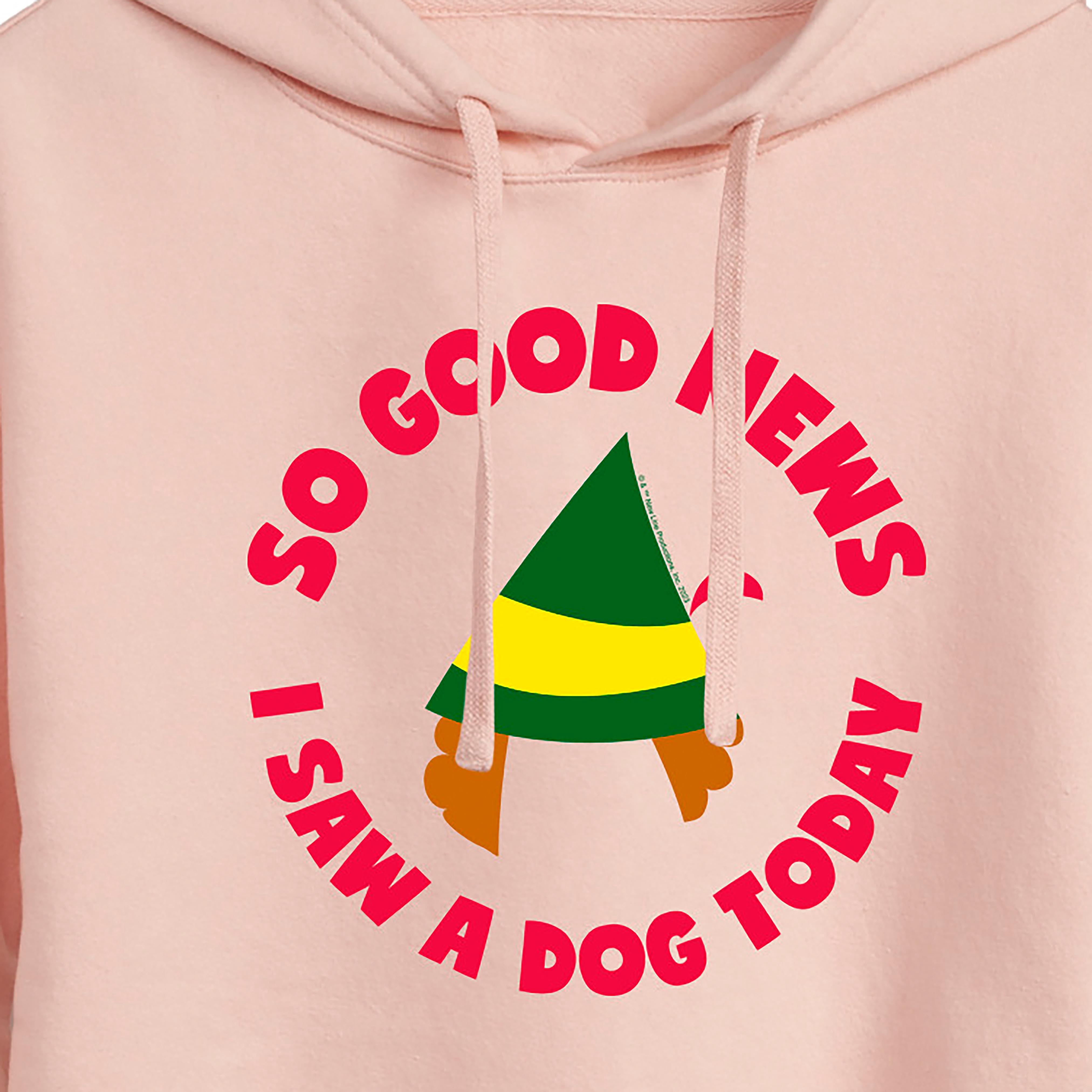 ELF - Christmas Family Set Saw A Dog - Juniors Cropped Pullover Hoodie
