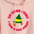 thumbnail image 3 of ELF - Christmas Family Set Saw A Dog - Juniors Cropped Pullover Hoodie, 3 of 5