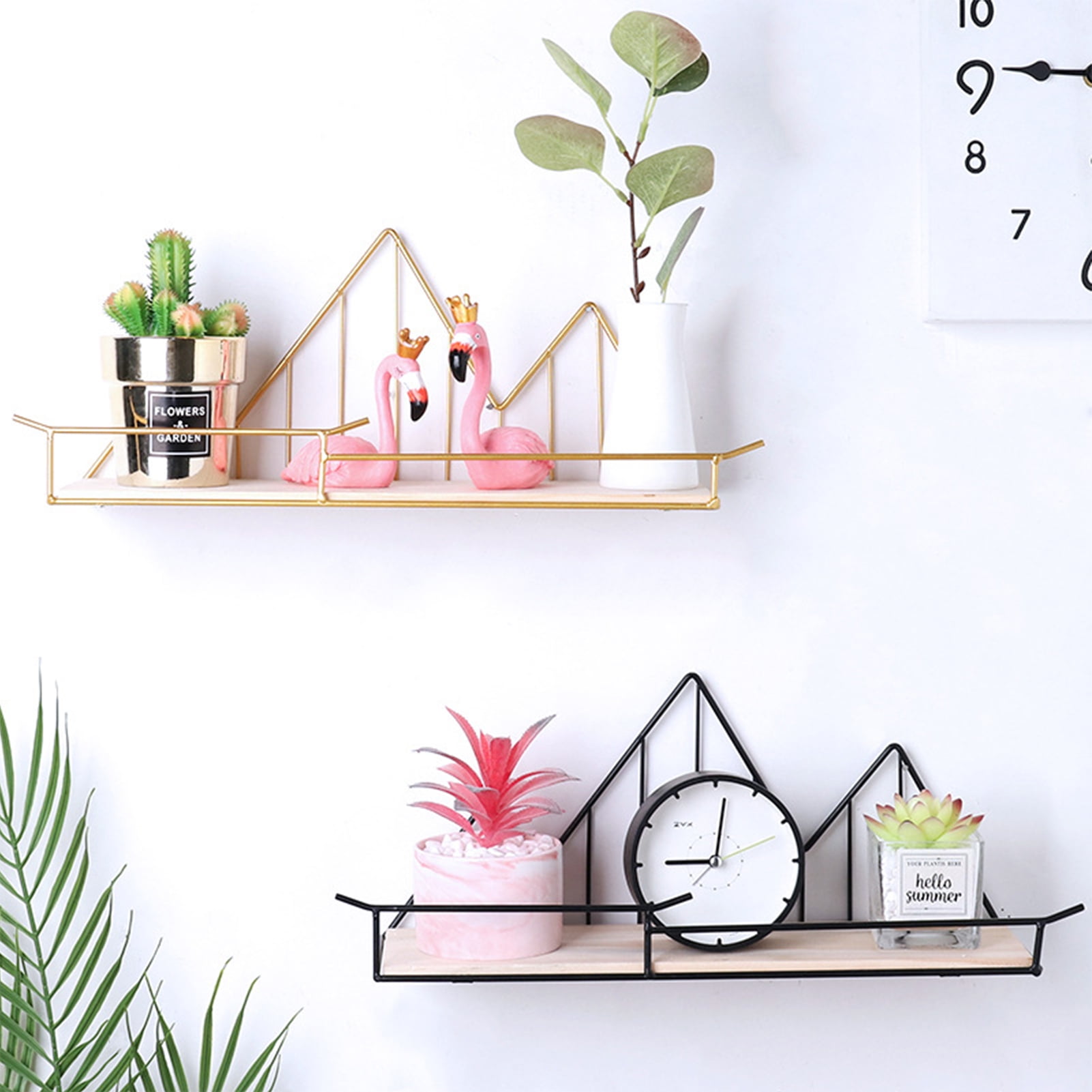 Decorative Storage Shelf Delicate Mountain Shaped Wrought Iron Metal