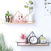 Decorative Storage Shelf- Delicate Mountain Shaped Wrought Iron Metal Wall Holder for Home Organization
