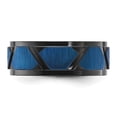 thumbnail image 3 of Diamond2Deal Stainless Steel Brushed and Polished Black and Blue IP-plated 8mm Men's Band Size 9, 3 of 6