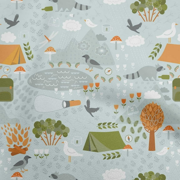 oneOone Polyester Spandex Turquoise Blue Fabric Kids Dress Material Fabric Print Fabric By The Yard 56 Inch Wide