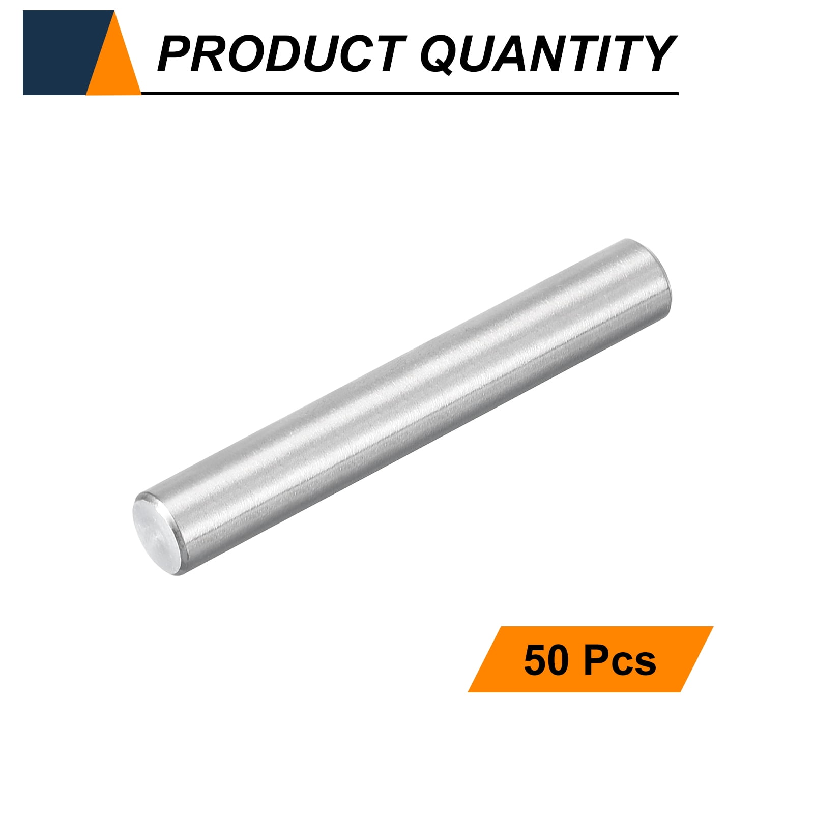 Uxcell 50pcs Dowel Pins M5(5mm) x 40mm 304 Stainless Steel Cylindrical Shelf Support Peg Pin Rod Fasten Elements for Metal Devices Wood Furniture DIY Installation, Silver