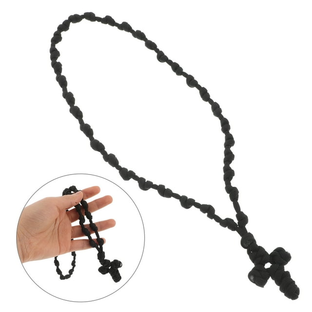 IFANLANDOR Collar De Oración Con De Cruz Negro Accesorio Religioso Único