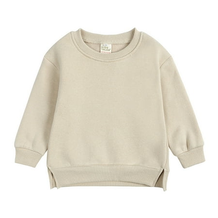 

RPVATI Toddler Bays Girl Boy Solid Color Sweatshirt Long Sleeve Pullover Crewneck Clothes 6M-7Y