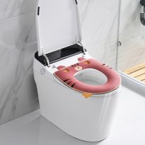 YgkuHd Toilet Seat Cover, Zipper Model Toilet Seat Household Embroidery Sitting Washer Toilet Seat Cover Cute Washer Four Seasons Universal Toilet Seat Washable D Shapetoilet Seat Cushion (Pink)