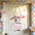 thumbnail image 4 of Easter Decor，Easter Decorations,Easter Hanging Ornaments,2026 Easter Bunny 2D Flat Wooden Wall Hanging Sign, Doorplate Decor, For Front Door Porch Indoor Wall Party Decoration(MulticolorC), 4 of 6