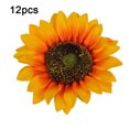 thumbnail image 1 of Cabeza de girasol artificial Simulación de cabezas de flores Ramo de fiesta de boda Accesorios de bricolaje, 12 piezas, Amarillo anaranjado, 14cm Monstrate HA7119-04B, 1 of 6