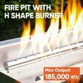 thumbnail image 3 of Haosegd 48 * 14 Inch Rectangular Drop-in Fire Pit Pan, Use Natural Gas & Propane, 304 Stainless Steel Fire Pit Pan with H Burner for Outdoor and Indoor Fireplace 185000BUT, 3 of 7
