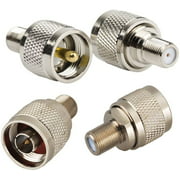 Eagles 2pcs UHF Male to F Female,UHF Male PL-259 Jack Connector And 2pcs F-Type Female to N-Type Male Adapter, (Pack