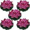 Just Artifacts 5pc Foam Lotus Floating Water Flower Candle-Free (Color: Fuchsia)