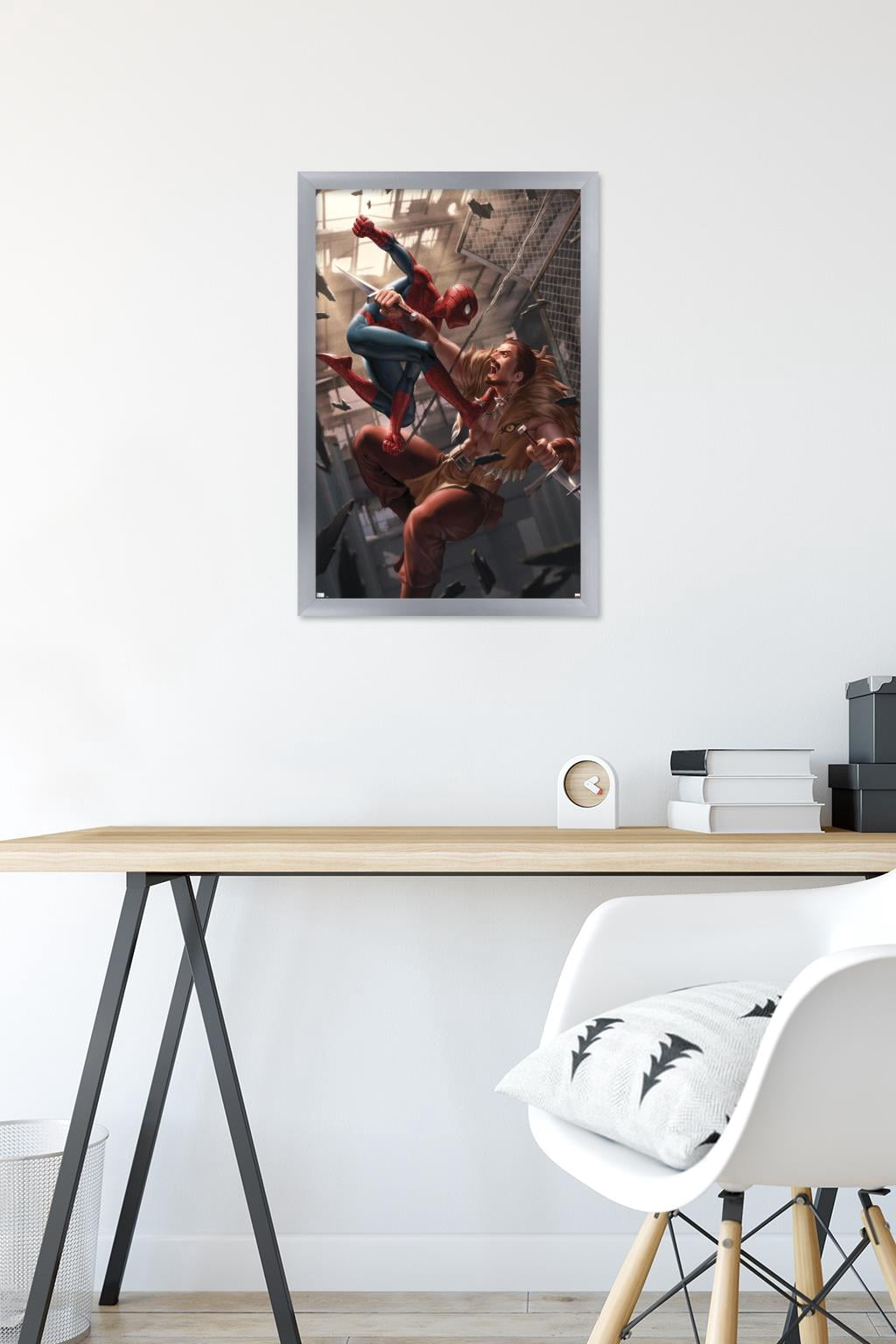 Marvel Comics - Spider-Man - Battle with Kraven Wall Poster, 14.725" x 22.375", Framed