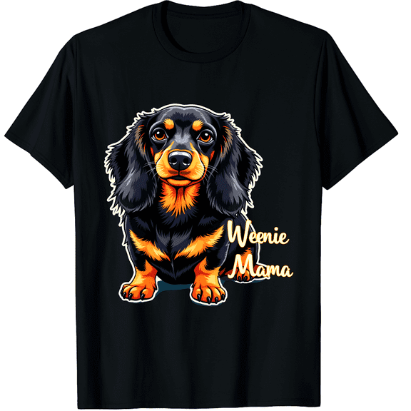 Weenie Mama Dachshund Dog Mon Typography Graphic Unisex T-Shirt
