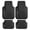 Black Flag, variant on Motor Trend ChromeTech Car Floor Mats Full Set - Durable Rubber Floor Mats for Cars with Two Tone Accent, All Weather Interior Protection for Front and Rear with Non-Slip Backing, Black & Pink