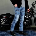 thumbnail image 4 of Pantalones vaqueros retro para motocicleta para hombre, pantalones para andar en bicicleta, resistentes al desgarro, de Kevlar, elásticos, para carreras, todoterreno y transpirables, 4 of 4