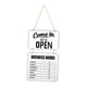 thumbnail image 4 of Letrero de horario comercial con marcas de abierto y cerrado intercambiables, de madera, para colgar en pared, ideal para escaparates de cafeterías blanco, 4 of 8