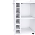 thumbnail image 5 of White Bar Cart with Four Locking Wheels and Metal Rail / Enhances Dining Room Utility, 5 of 5