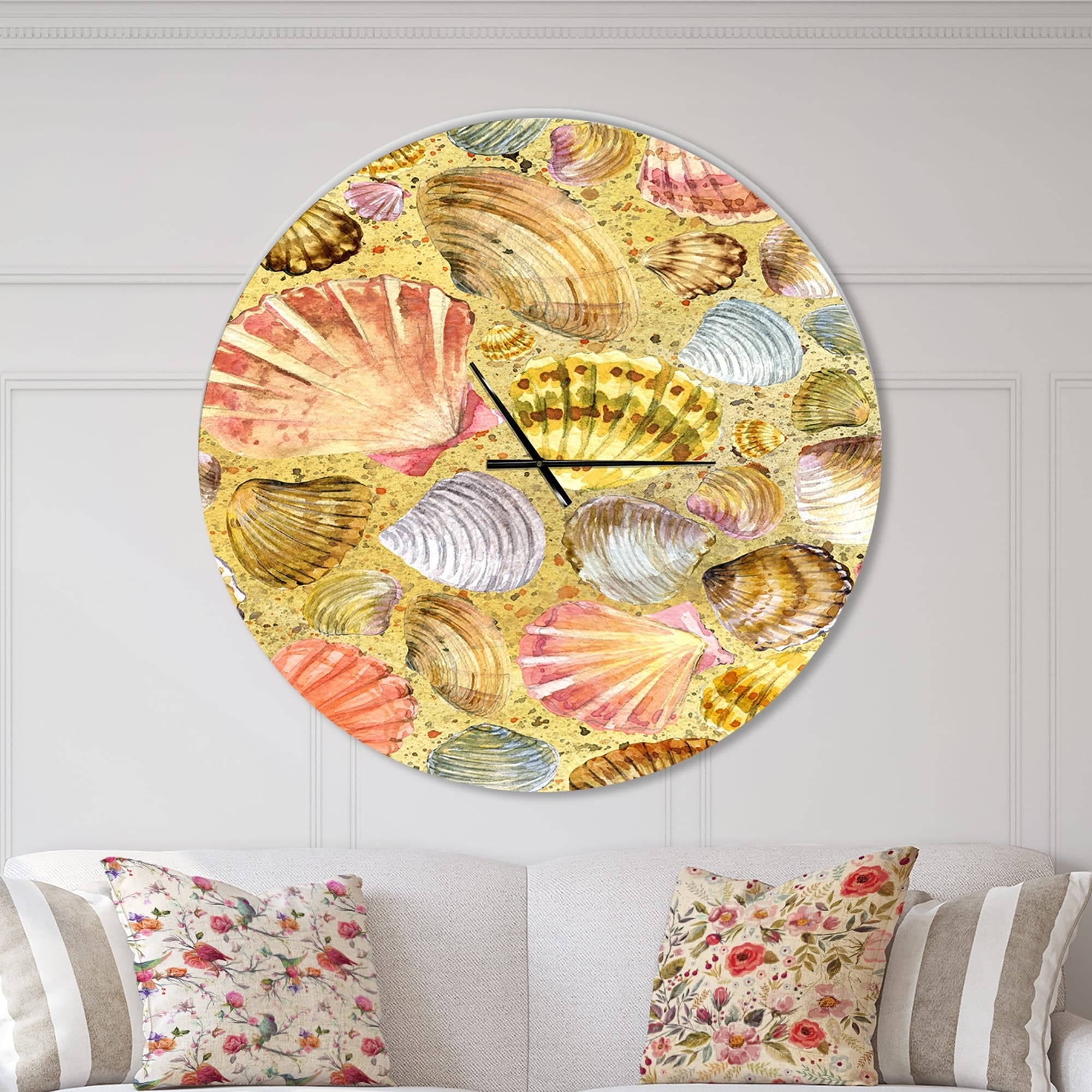 DESIGN ART Designart 'Seashell and Sea Sand' Oversized Coastal Wall