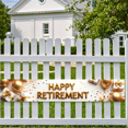 thumbnail image 6 of LUUFILx Happy Retirement Banner Durable Festive Party Backdrop Celebration Background Indoor Outdoor Event Decoration Photography Props Gold Accents, 6 of 7
