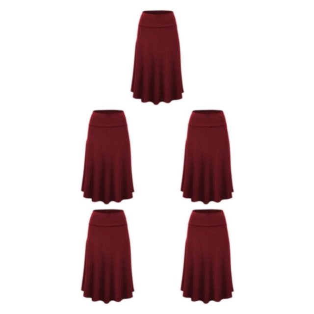 Qarigey midi favorecedora en : plisada de diseño elegante y sexy negra Faldas Diseño favorecedor Claret L Type2 NO2
