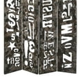 thumbnail image 2 of Modern 4 Panel Foldable Screen with Graffiti Print, Gray and White - Saltoro Sherpi, 2 of 3