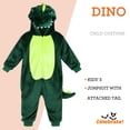 thumbnail image 3 of Dinosaur Jumpsuit Halloween Costume for Children, Boy's Size S (6/7), by Way to Celebrate, 3 of 10
