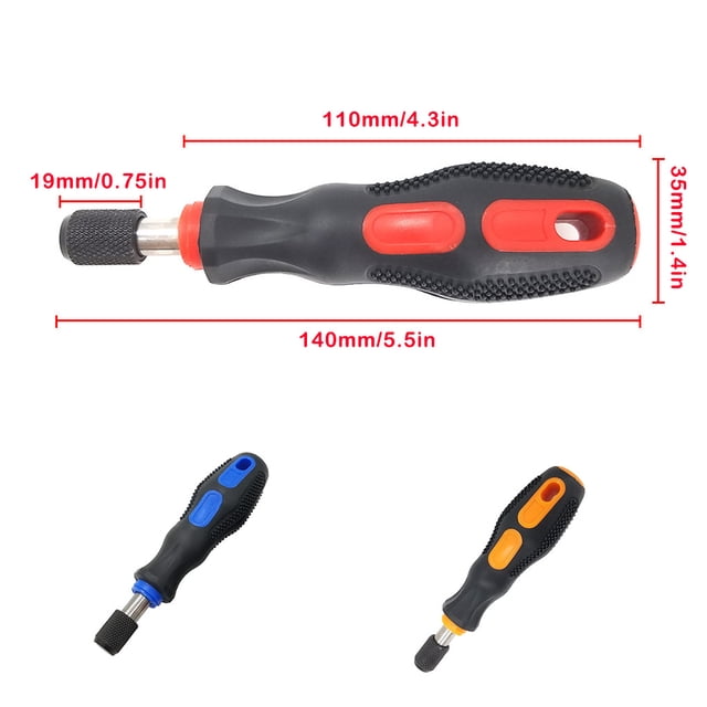 stanreset (6.35mm) Screwdriver Bit Holder Dismountable Portable Multifunctional Bits Driver Small Hand Tool Quick Release Handles Blue 30mm