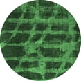 thumbnail image 1 of Ahgly Company Indoor Round Abstract Emerald Green Modern Area Rugs, 6' Round, 1 of 4