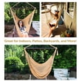 thumbnail image 6 of Sunnydaze Polyester Rope Hammock Hanging Chair with Spreader Bar - Tan, 6 of 14