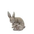thumbnail image 3 of Melrose Rabbit with Bunny Tabletop Figurines - 11" - White and Brown - Set of 2, 3 of 3