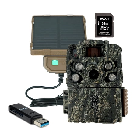 Browning Trail Camera Strike Force FHDR 40MP with Solar Power Pack 32GB Memory Card and Card Reader (4 Items)