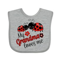 Inktastic My Grandma Loves Me with Cute Ladybugs Boys or Girls Baby Bib
