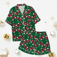 thumbnail image 3 of BOOMNY Girls 2 Peice Pajamas Sets Snowflake Graphic Short Sleeve Buttons Sleepwear Tops Shorts Pjs Set for Kids Cozy Loungewear Homewear, 3 of 5