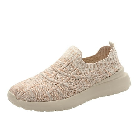 

On Running Shoes Women Womens Shoes Solid Color Fashion Casual Shoes Mesh Woven Hollow Breathable Fashion Flat Casual Sport Shoes sneakers for Women Mesh White