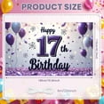 thumbnail image 2 of Purple Theme 17th Birthday Banner Balloon Decor  Display Firework Design Glitter Accent 17th Birthday Backdrop for 17th Birthday Party Teen Celebration Indoor Party, 2 of 8