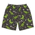thumbnail image 3 of Uemuo Dinosaur Skeleton Pattern Men's Swim Trunks Hawaiian Beach Bathing Suit Swimsuits Beach Quick-Dry Shorts with Pockets-3X-Large, 3 of 9
