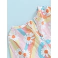 thumbnail image 5 of Bagilaanoe Toddler Baby Girl One-Piece Swimsuit Flower Print Long Sleeve Zipper Rashguard Swimwear 1T 2T 3T 4T 5T 6T Kids Ruffle Bathing Suit, 5 of 8