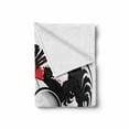 thumbnail image 2 of Tattoo Soft Flannel Fleece Throw Blanket, Conjoined Hearts with Skull Eagle Wings of the Brave Love Print, Cozy Plush for Indoor and Outdoor Use, 50" x 70", Black White and Red, by Ambesonne, 2 of 6